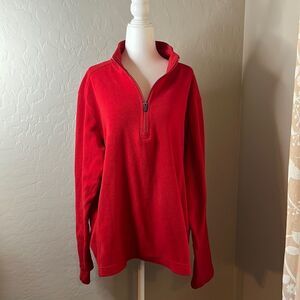 LANDS’ End red half zip long sleeve high neck shacket warm top Polartec large